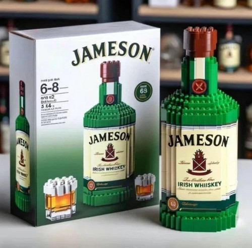 Whiskey bottle building blocks - building,